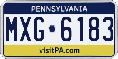 PA license plate MXG6183