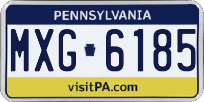 PA license plate MXG6185