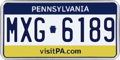 PA license plate MXG6189
