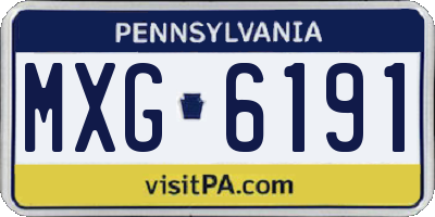 PA license plate MXG6191