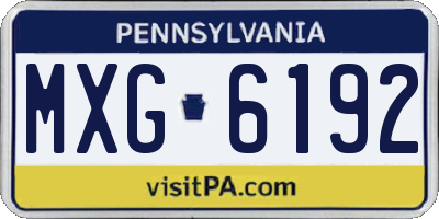 PA license plate MXG6192
