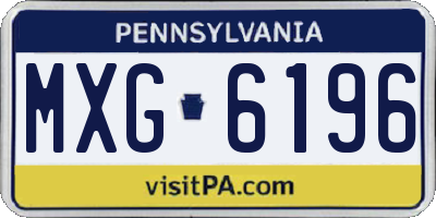 PA license plate MXG6196