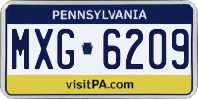 PA license plate MXG6209