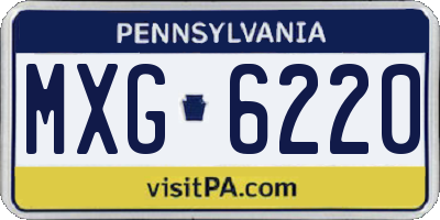 PA license plate MXG6220