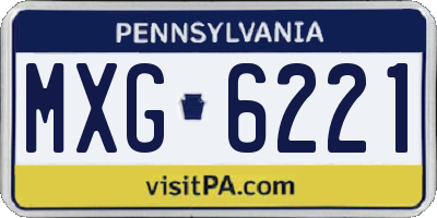 PA license plate MXG6221