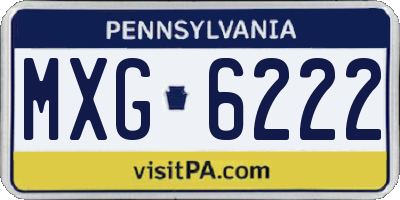 PA license plate MXG6222