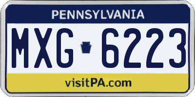 PA license plate MXG6223