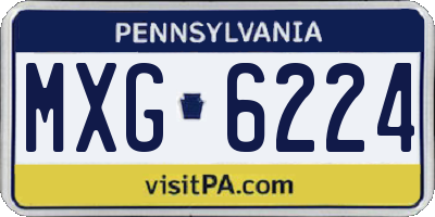 PA license plate MXG6224
