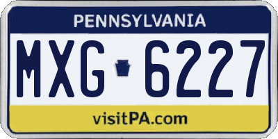 PA license plate MXG6227