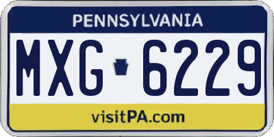 PA license plate MXG6229