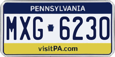 PA license plate MXG6230