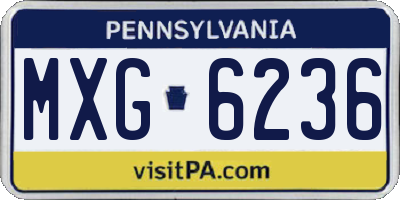 PA license plate MXG6236