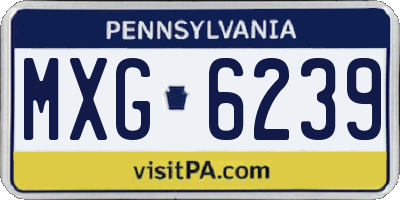 PA license plate MXG6239