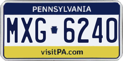PA license plate MXG6240