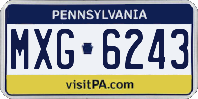 PA license plate MXG6243