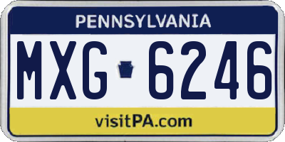 PA license plate MXG6246