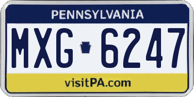 PA license plate MXG6247