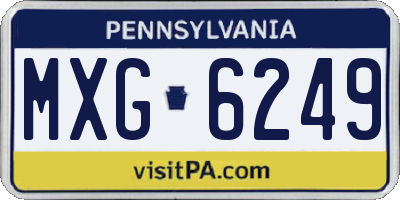 PA license plate MXG6249