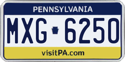 PA license plate MXG6250