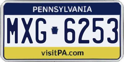 PA license plate MXG6253