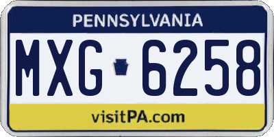 PA license plate MXG6258