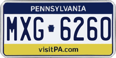 PA license plate MXG6260