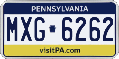 PA license plate MXG6262