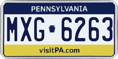 PA license plate MXG6263
