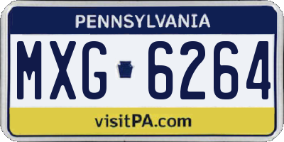 PA license plate MXG6264