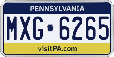PA license plate MXG6265