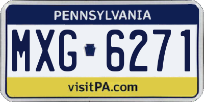 PA license plate MXG6271
