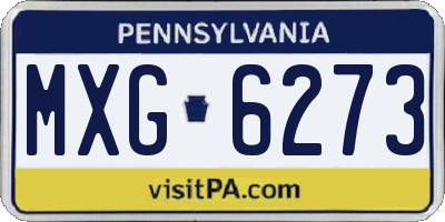 PA license plate MXG6273