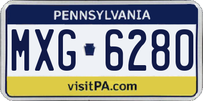 PA license plate MXG6280