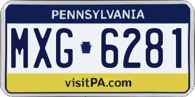 PA license plate MXG6281