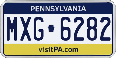 PA license plate MXG6282