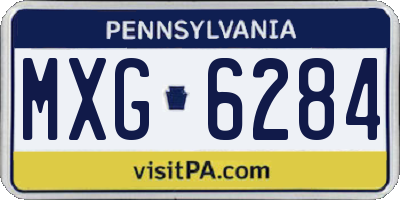 PA license plate MXG6284