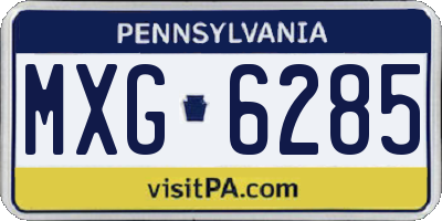 PA license plate MXG6285