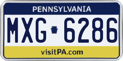 PA license plate MXG6286