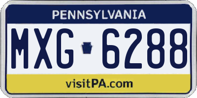PA license plate MXG6288