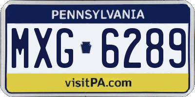 PA license plate MXG6289