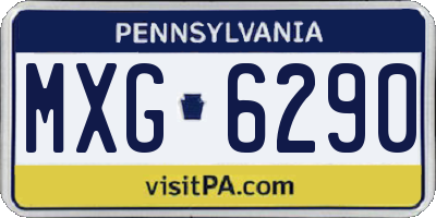 PA license plate MXG6290