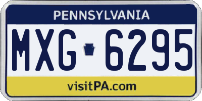 PA license plate MXG6295