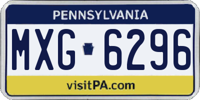 PA license plate MXG6296