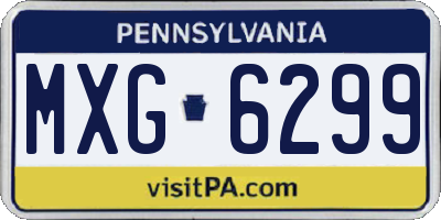 PA license plate MXG6299