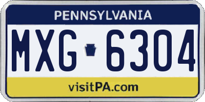 PA license plate MXG6304