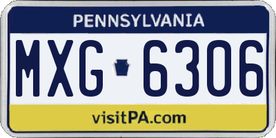 PA license plate MXG6306