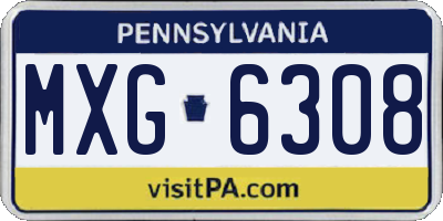 PA license plate MXG6308