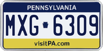 PA license plate MXG6309