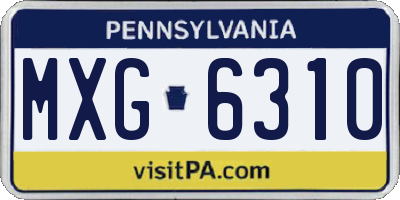 PA license plate MXG6310