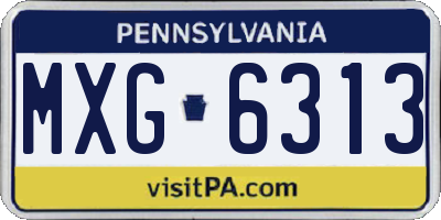 PA license plate MXG6313
